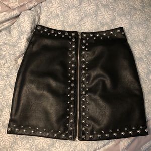 Adorable faux leather skirt with studs size small